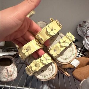 Yellow Floral Kids Sandals
